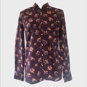 Mossimo Blue Floral Button Down - Medium